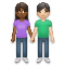 Woman and Man Holding Hands- Medium-Dark Skin Tone- Light Skin Tone emoji on LG